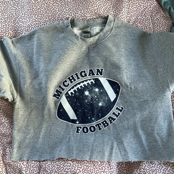 Cropped University of Michigan Football Sweatshirt - Picture 1 of 3